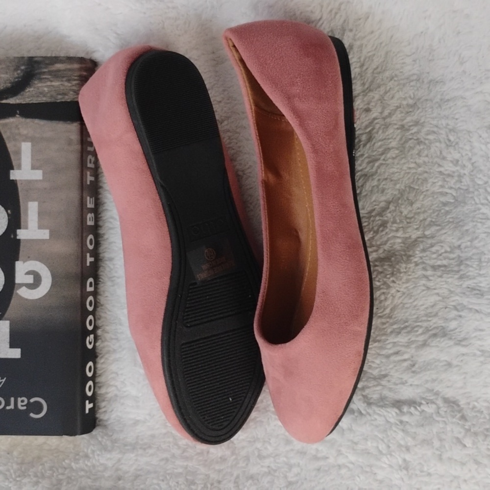 Ollio Pink Suede Women's Flats